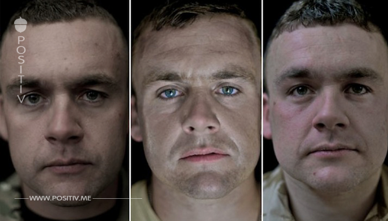 14 Soldaten haben sich  vor, während und nach dem Krieg fotografiert. Alles steht auf dem Gesicht geschrieben!
