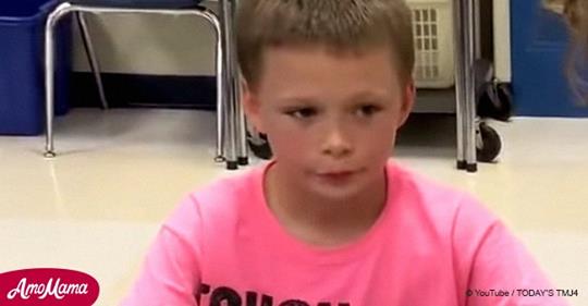 Ein Junge wurde in der Schule für sein rosa T-Shirt schikaniert, bis sich der Lehrer einmischte