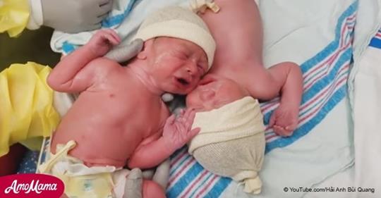 Die neugeborenen Zwillinge weinten herzzerreißend, damit sie wieder zusammen liegen