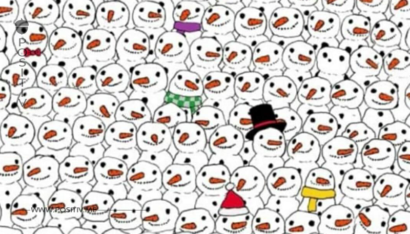 Niemand in meiner Familie hat es geschafft: Siehst du den Panda unter den Schneemännern?