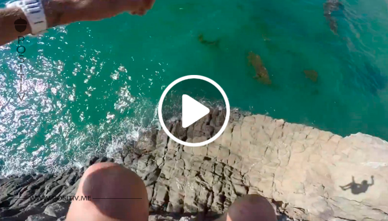 Video: Klippenspringer verschätzt sich bei 20-Meter-Sprung.