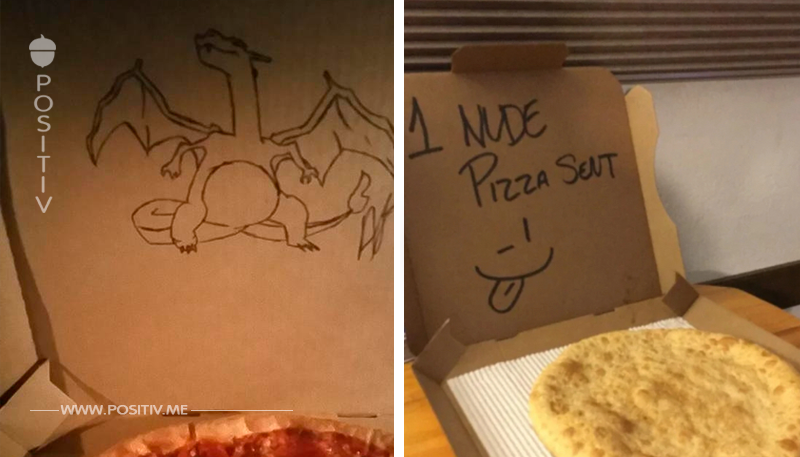 15 Pizzaboten mit Humor.