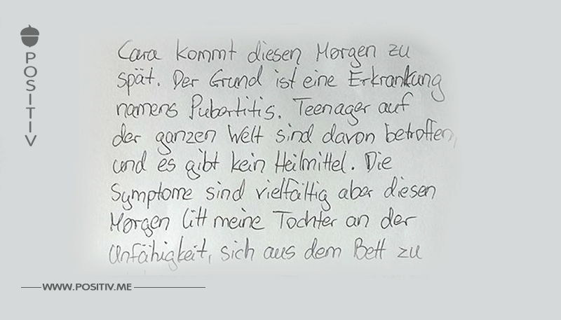 Mutter schreibt fauler Tochter Entschuldigungs Brief.