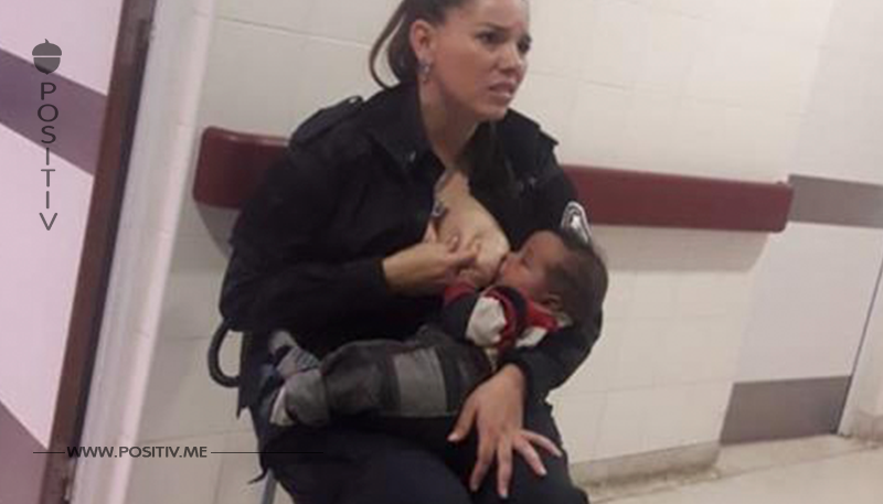 Polizistin sieht ein hungriges und verlassenes Baby   sie reagiert schnell und stillt es