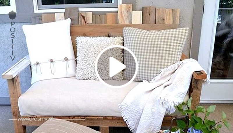 Baue dir dein eigenes Lounge Sofa aus Palletten, für drinnen und draußen.   Haus und Gartentipps