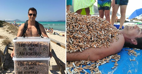 Miguel sammelt jeden Tag zwei Stunden lang bis zu 2.000 Zigarettenstummel in Urlaubsparadies – zeigt schmutzige Wahrheit