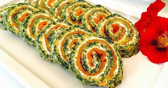 Lachs Spinat Rolle