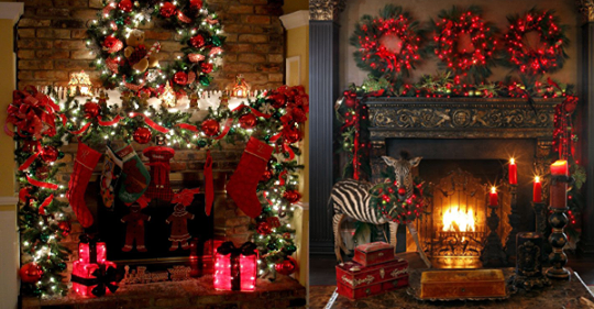 Verwenden Sie den Kamin, die Fensterbank oder eine Tür für Weihnachtsschmuck, um die Feiertage noch festlicher zu gestalten!
