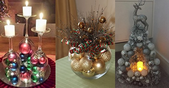 Weihnachtskugeln gehören eigentlich in den Baum……aber für diese Dekorationen hat man keinen Baum nötig!
