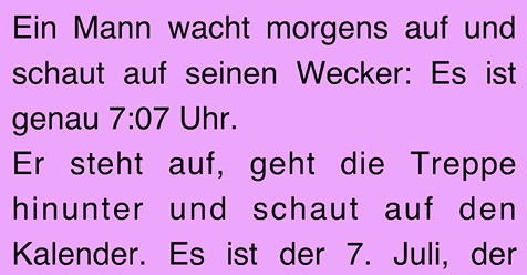 Witz des Tages: Mann erlebt unerhörte Zufälle