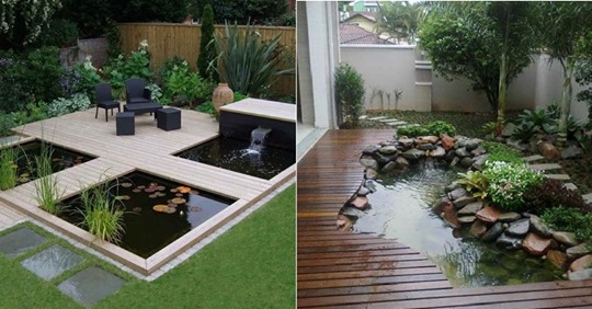 Bauen Sie eine Plattform um Ihren Teich herum und gestalten Sie so eine luxuriöse Ausstrahlung.