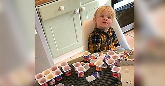 Ein Papa lässt seine 3 Jahre alte Tochter für zehn Minuten allein – und sie verschlingt 18 Joghurts