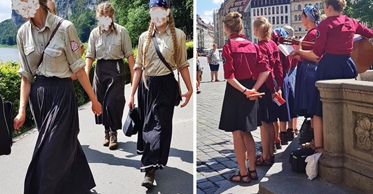 2. Fall: Marsch von Mädchen in Uniformen und völkischen Symbolen sorgen in Sachsen für Entsetzen und Verwirrung