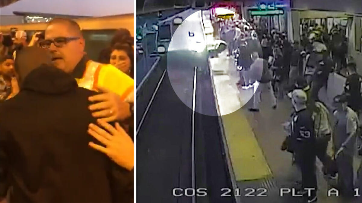 Mann fällt auf Gleise: Bahnmitarbeiter rettet ihn eine Sekunde bevor der Zug ihn erfasst hätte