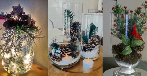 Haben Sie viele unbenutzte Vasen im Schrank? Füllen Sie sie mit schönen dekorativen saisonalen Gegenstände und schaffen Sie eine gemütliche Dekoration!