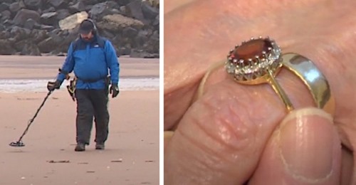 Ein Mann findet dank Metalldetektor den Verlobungsring einer alten Frau: Er war ihr vor 33 gestohlen worden