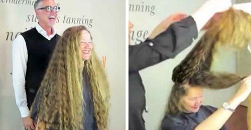 Nachdem sie 20 Jahre mit langen Haaren verbracht hat, beschließt sie, diese abzuschneiden, um jünger auszusehen