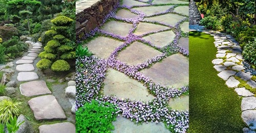 Mit diesen Steinwegen kreieren Sie einen natürlichen Look in Ihren Garten.