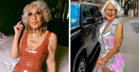 Mit 92 Jahren kümmert sie sich nicht darum, was andere Leute denken und trägt farbenfrohe, jugendliche Kleidung: 