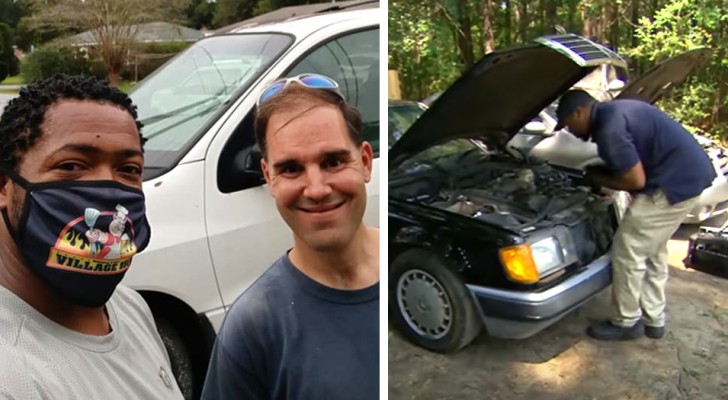 Er repariert alte Autos und verschenkt sie an diejenigen, die sie am dringendsten brauchen: 