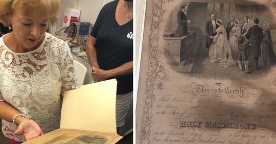 Heiratsurkunde von 1870 versteckt in Gemälde gefunden – Nachkomme ausfindig gemacht