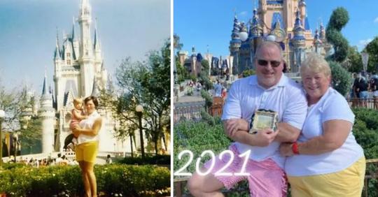 Mutter und Sohn stellen 50 Jahre altes Foto aus Walt Disney World nach