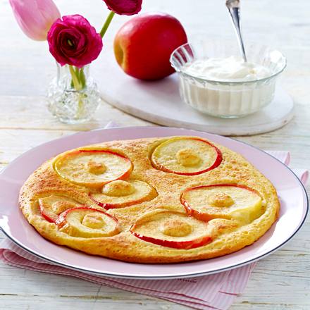 Apfelpfannkuchen mit Schmand-Vanille-Creme