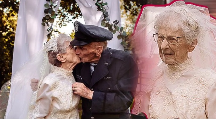 97-jährige Frau und Ehemann feiern nach 77 Jahren endlich ihre Hochzeit