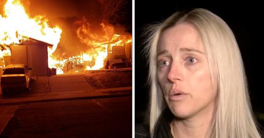 Schwangere Frau rettet schlafenden Mann aus seinem brennenden Haus