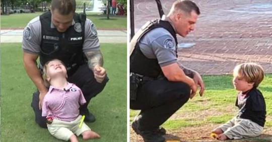 Polizist wird Mentor für 6-jährigen Jungen ohne Arme, der davon träumt, bei der Polizei zu arbeiten