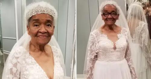 Großmutter darf mit 94 Jahren endlich ihr Traumhochzeitskleid anprobieren – 1952 war es ihr verboten