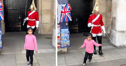 Eine königliche Wache schreit ein kleines Mädchen an, das ihr im Weg stand: „Aus dem Weg!“ (+ VIDEO)