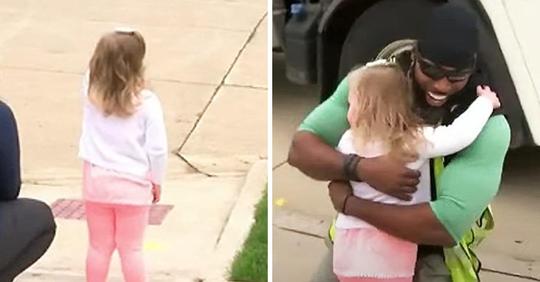 Kleines Mädchen schenkt Lieblingsmüllmann einen Cupcake und erhält 6 Monate später eine Überraschung