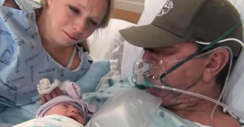 Ein todkranker Ehemann trifft seine neugeborene Tochter, nachdem seine Frau zwei Wochen zu früh die Wehen einleitet